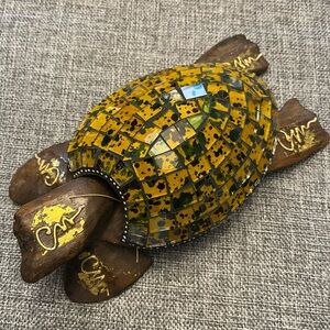 NWT~La Casa de Coralie~Wood Mosaic Turtle~Made in Mexico